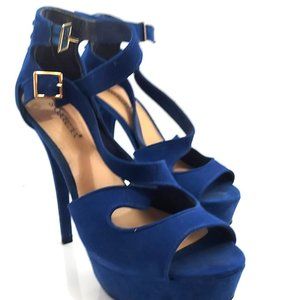 Raluca Cobalt Blue Platform Heels (Shoedazzle)